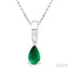 Pear Shape Gemstone Solitaire Pendant