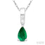 Pear Shape Gemstone Solitaire Pendant