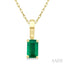Emerald Shape Gemstone Solitaire Pendant