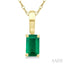 Emerald Shape Gemstone Solitaire Pendant