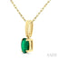 Oval Shape Gemstone Solitaire Pendant