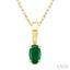 Oval Shape Gemstone Solitaire Pendant