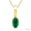 Oval Shape Gemstone Solitaire Pendant