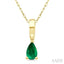 Pear Shape Gemstone Solitaire Pendant