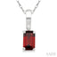 Emerald Shape Gemstone Solitaire Pendant
