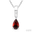 Pear Shape Gemstone Solitaire Pendant