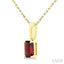 Emerald Shape Gemstone Solitaire Pendant
