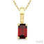 Emerald Shape Gemstone Solitaire Pendant
