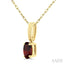 Oval Shape Gemstone Solitaire Pendant