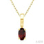 Oval Shape Gemstone Solitaire Pendant