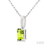 Emerald Shape Gemstone Solitaire Pendant