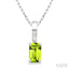 Emerald Shape Gemstone Solitaire Pendant