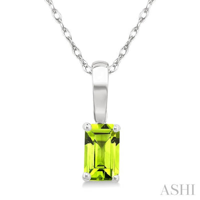 Emerald Shape Gemstone Solitaire Pendant