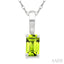 Emerald Shape Gemstone Solitaire Pendant