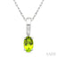 Oval Shape Gemstone Solitaire Pendant