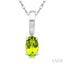 Oval Shape Gemstone Solitaire Pendant