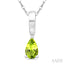 Pear Shape Gemstone Solitaire Pendant