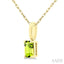 Emerald Shape Gemstone Solitaire Pendant