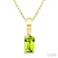 Emerald Shape Gemstone Solitaire Pendant