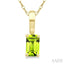 Emerald Shape Gemstone Solitaire Pendant
