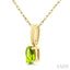 Oval Shape Gemstone Solitaire Pendant