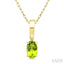 Oval Shape Gemstone Solitaire Pendant