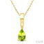 Pear Shape Gemstone Solitaire Pendant