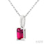 Emerald Shape Gemstone Solitaire Pendant