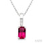 Emerald Shape Gemstone Solitaire Pendant