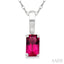 Emerald Shape Gemstone Solitaire Pendant