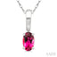 Oval Shape Gemstone Solitaire Pendant