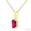 Emerald Shape Gemstone Solitaire Pendant