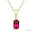 Emerald Shape Gemstone Solitaire Pendant