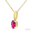 Oval Shape Gemstone Solitaire Pendant