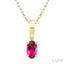Oval Shape Gemstone Solitaire Pendant