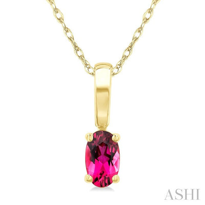 Oval Shape Gemstone Solitaire Pendant