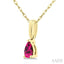 Pear Shape Gemstone Solitaire Pendant