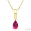 Pear Shape Gemstone Solitaire Pendant