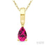 Pear Shape Gemstone Solitaire Pendant