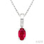Oval Shape Gemstone Solitaire Pendant