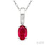 Oval Shape Gemstone Solitaire Pendant