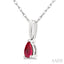 Pear Shape Gemstone Solitaire Pendant