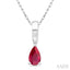 Pear Shape Gemstone Solitaire Pendant