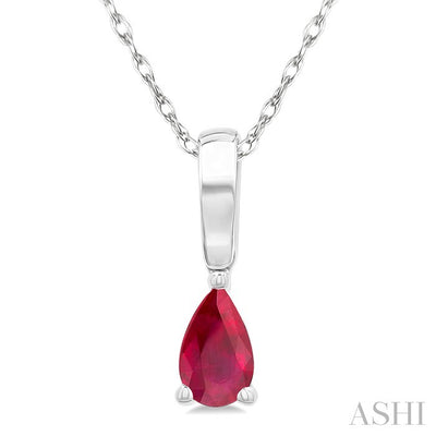 Pear Shape Gemstone Solitaire Pendant