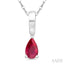 Pear Shape Gemstone Solitaire Pendant