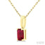 Emerald Shape Gemstone Solitaire Pendant