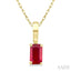 Emerald Shape Gemstone Solitaire Pendant
