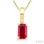 Emerald Shape Gemstone Solitaire Pendant