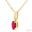 Oval Shape Gemstone Solitaire Pendant