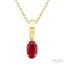 Oval Shape Gemstone Solitaire Pendant